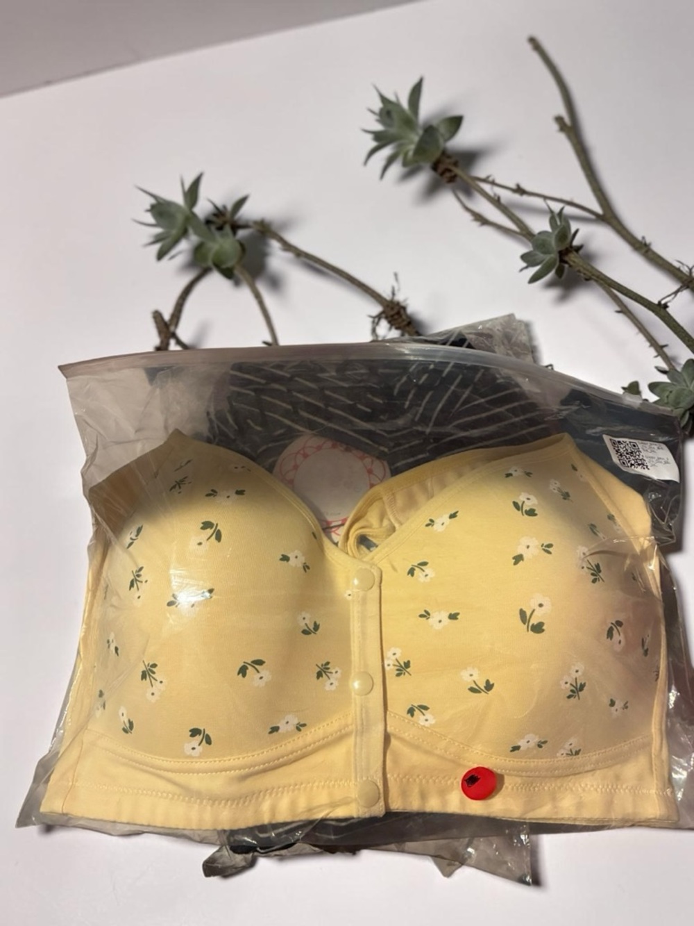 Yellow Floral Front-Closure Comfort Bra - Women Intimates